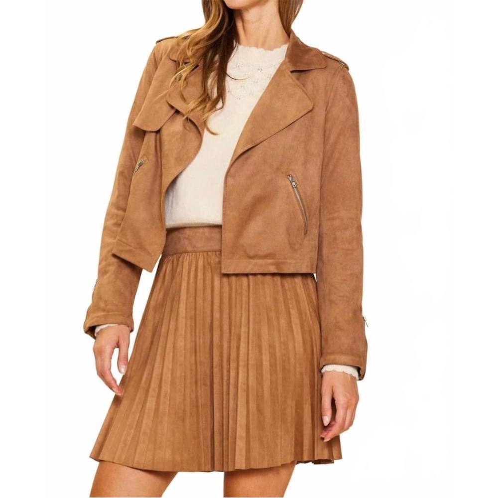 Skies Are Blue Tan and Brown Blazer Classic Suit Jacket